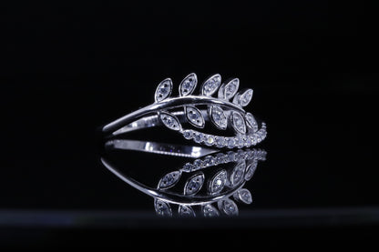 Shahd Silver Leaf Wrap Ring | خاتم شهد فضي