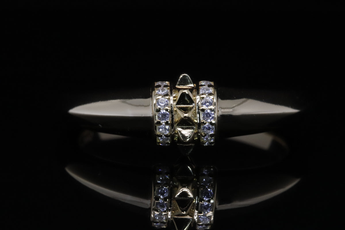 خاتم غالية ذهبي - Ghalia Gold Stud Ring فضة 925