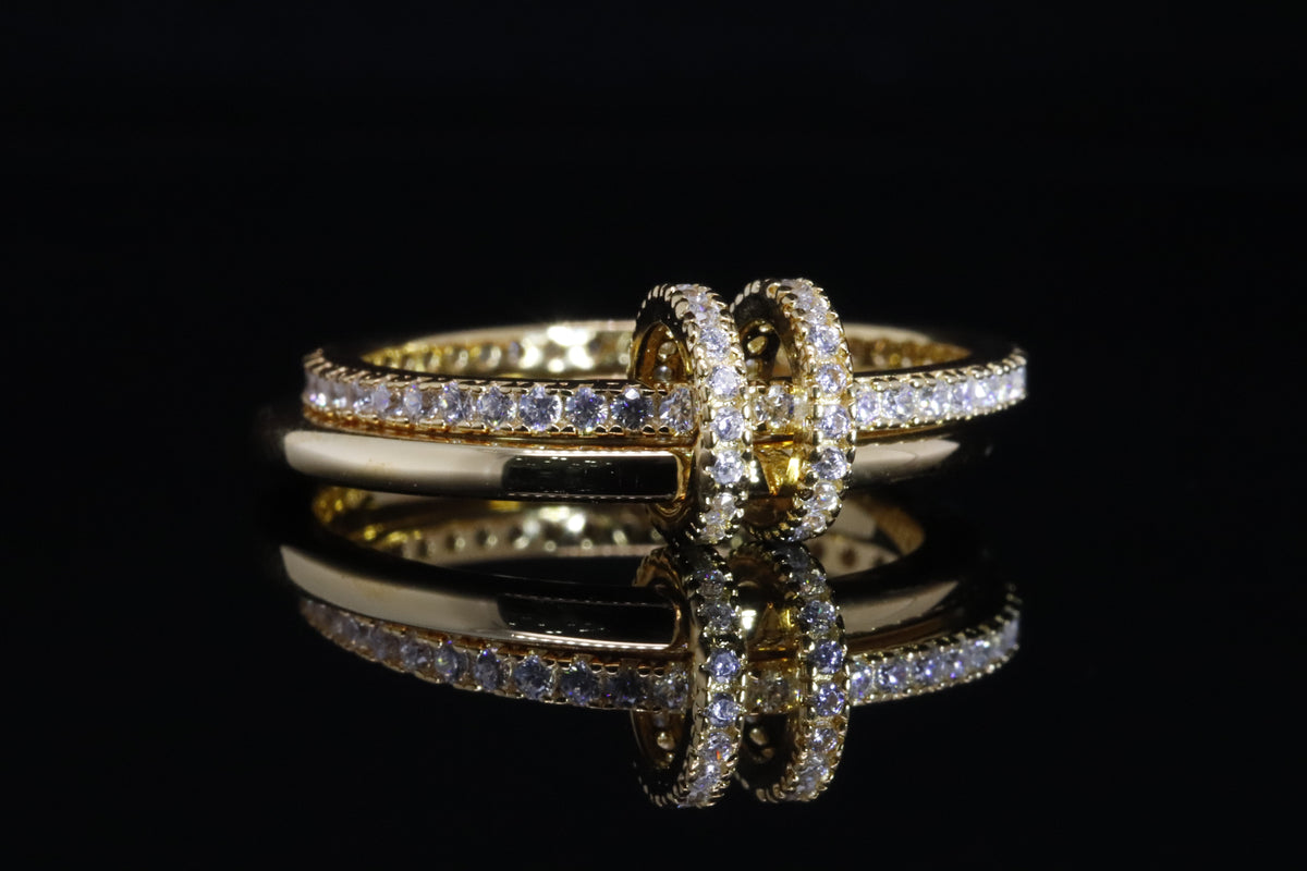 Moza Gold Double Band Ring | خاتم موزة ذهبي