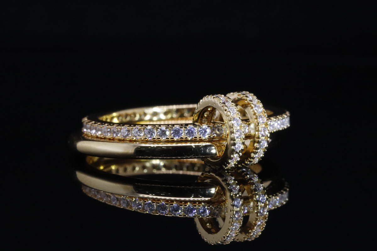 Moza Gold Double Band Ring | خاتم موزة ذهبي