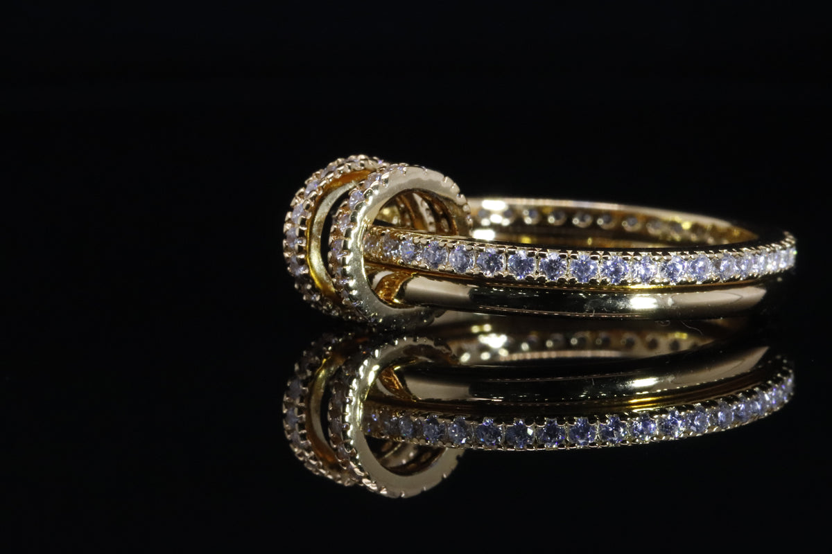 Moza Gold Double Band Ring | خاتم موزة ذهبي