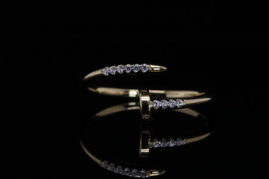 خاتم تالا ذهبي - Tala Gold Nail Ring فضة 925