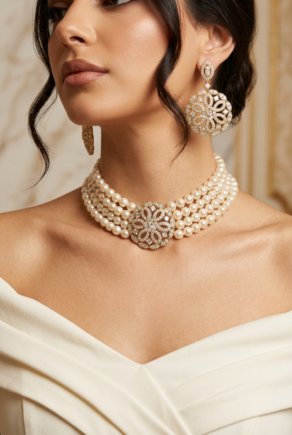 Maree Gold Pearl Set | طقم لؤلؤ ماري الذهبي