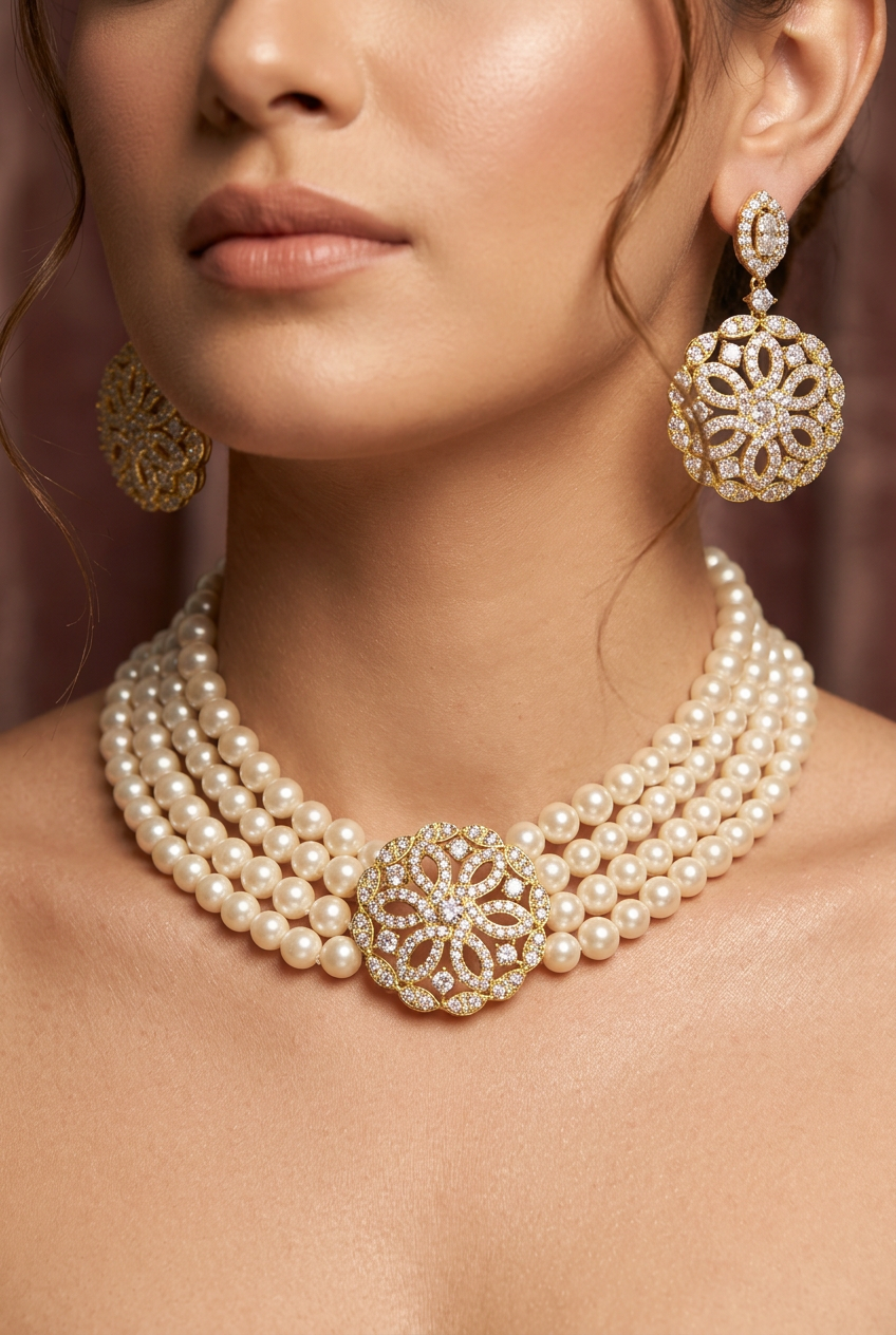 Maree Gold Pearl Set | طقم لؤلؤ ماري الذهبي