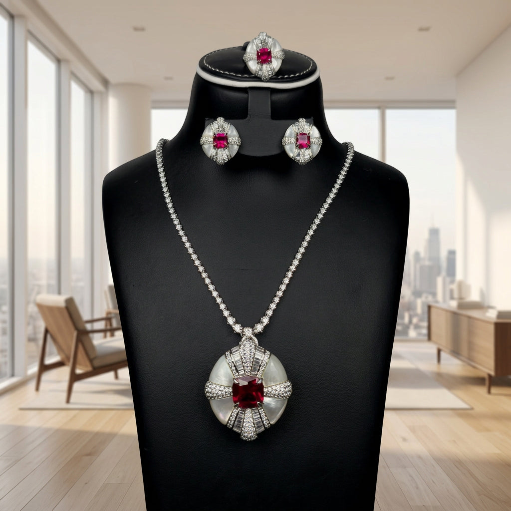 طقم ألين الفاخر - Aleen Luxury Set فضة 925