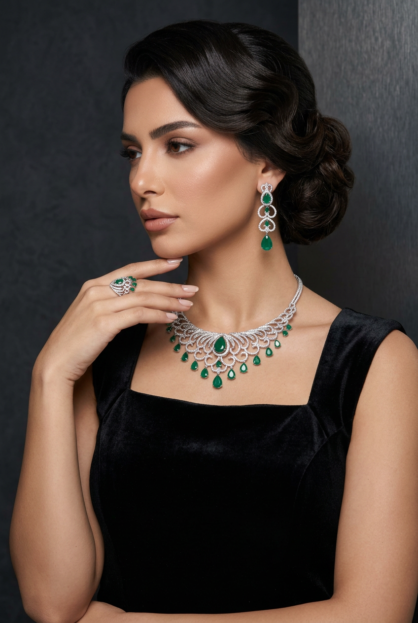 طقم لجين الفاخر - Lujain Luxury Set فضة 925