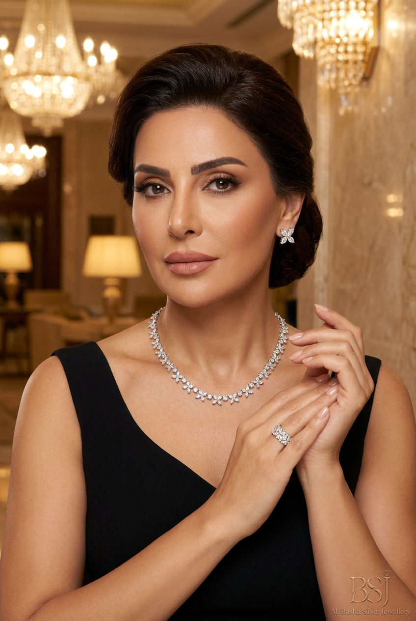 طقم سيلين الفاخر - Celine Luxury Set فضة 925