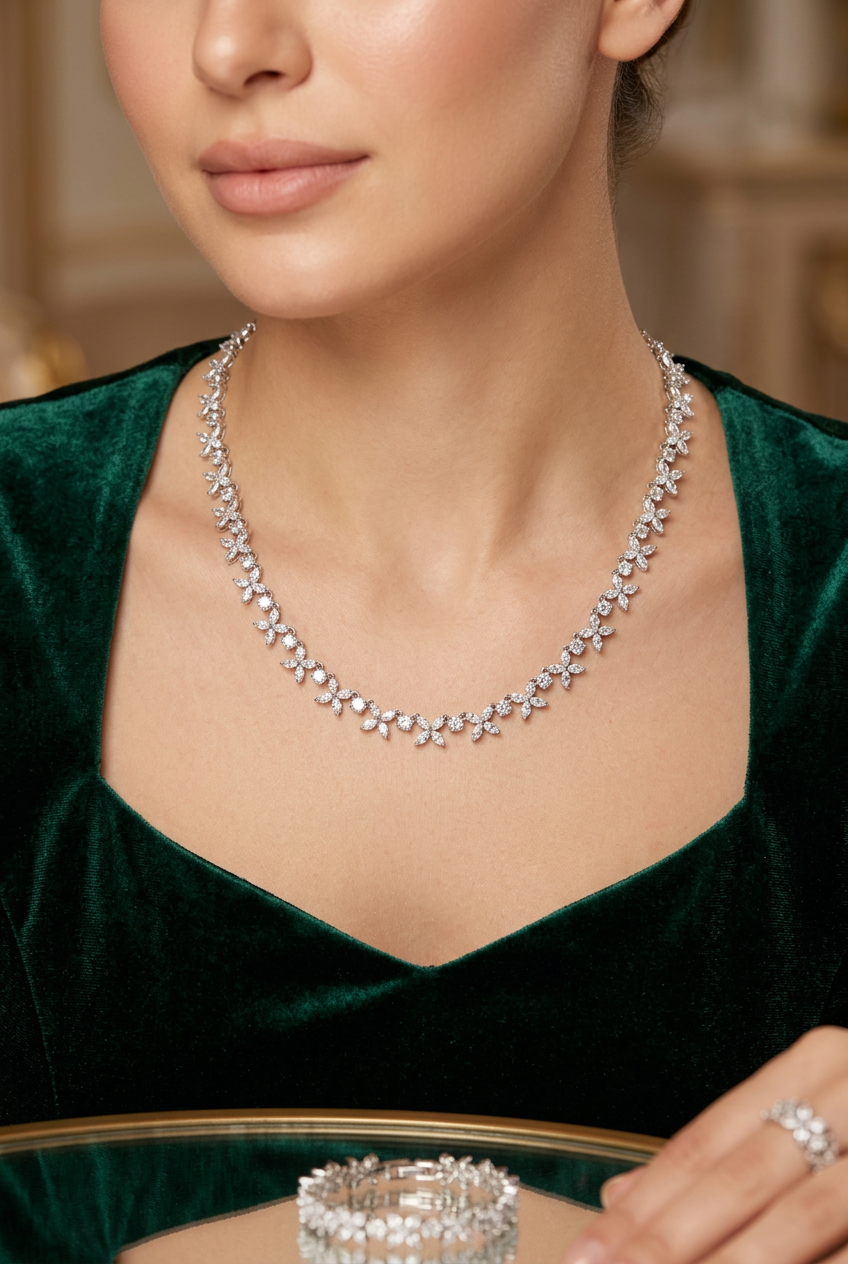 طقم سيلين الفاخر - Celine Luxury Set فضة 925