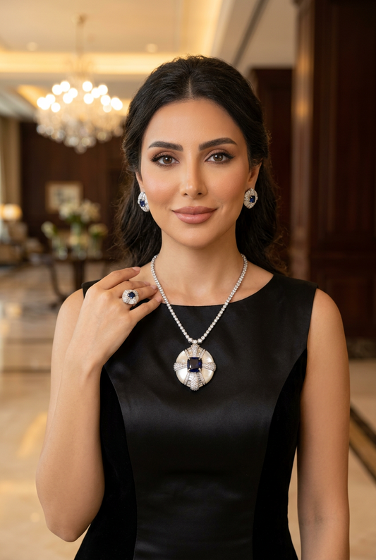 طقم تالين الفاخر - Taleen Luxury Set فضة 925
