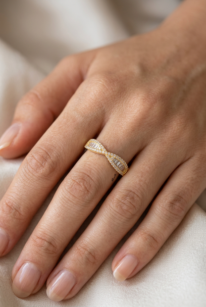 Mira Gold Infinity Wave Ring