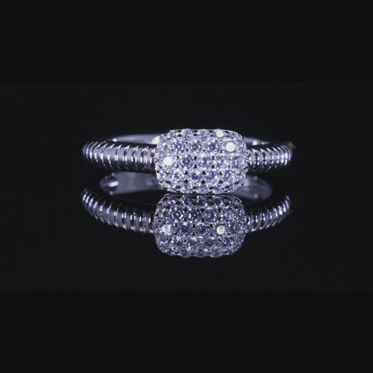 Wajd Rope Pave Ring | خاتم وجد فضي