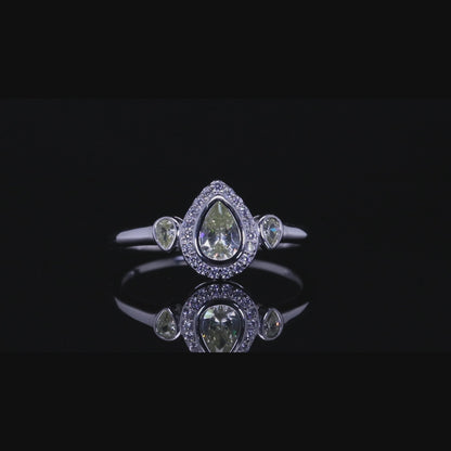 Mahra Yellow Pear Ring | خاتم مهرة فضي