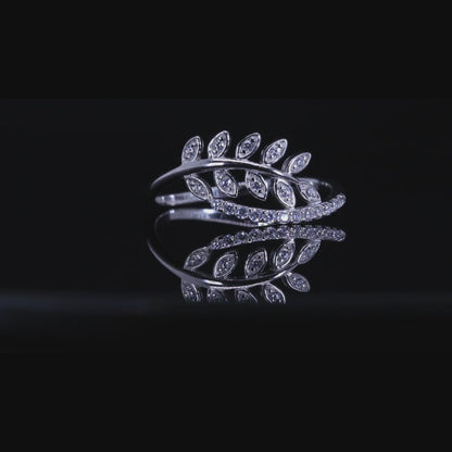 Shahd Silver Leaf Wrap Ring | خاتم شهد فضي